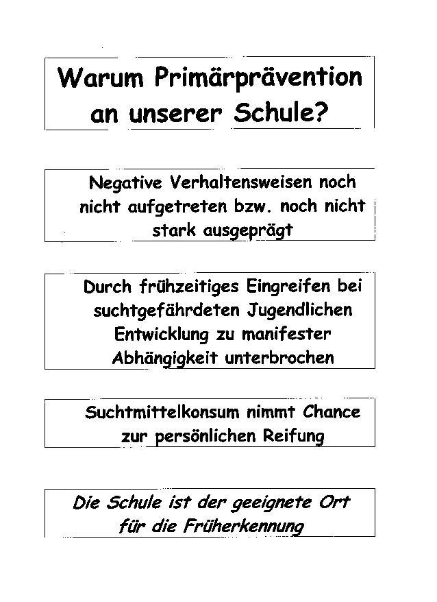 Warum Primärprävention an unserer Schule?